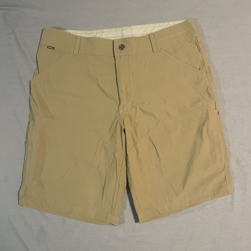 Kuhl Renegade Cargo Shorts Mens 36 Khaki Tan Hiking Outdoor 5121 Stretch 10"